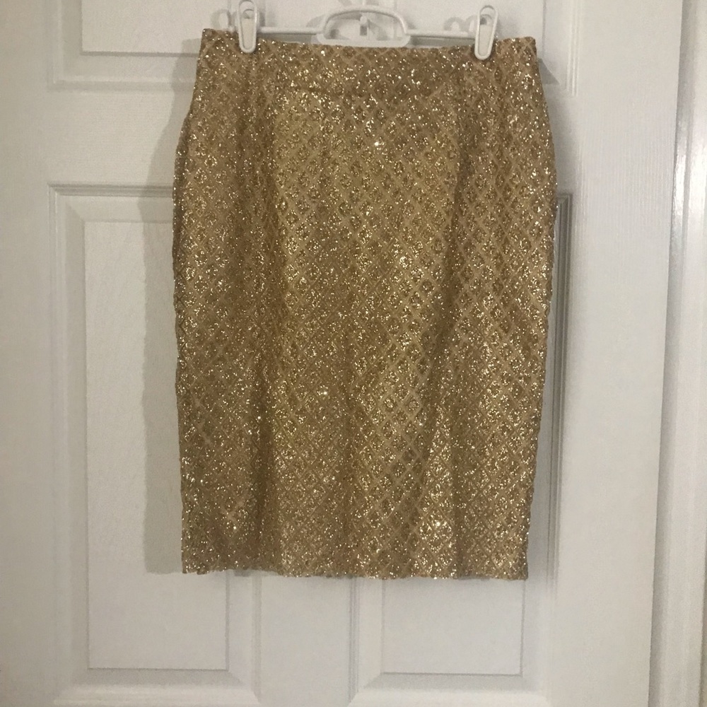 l’atiste Gold Glitter Pencil Skirt-size L - Picture 2 of 9